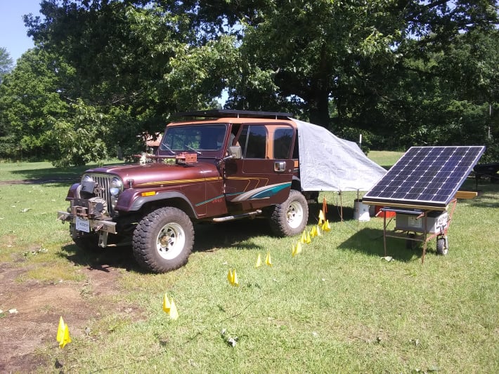 jeep cj7 solar powered radio station