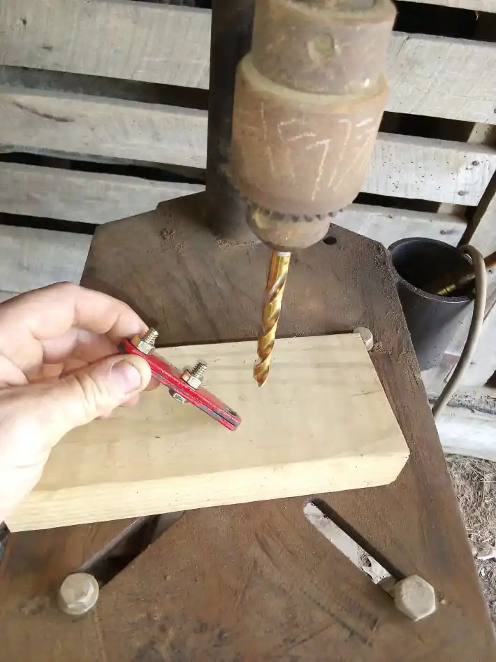 drilling oversized 10mm bearing axle holes in linkage