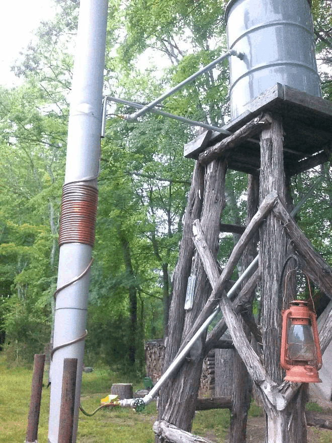 wood fired hot water heater thermosiphon