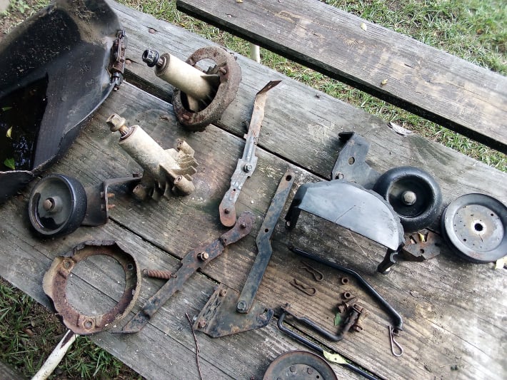 disassembling mower deck