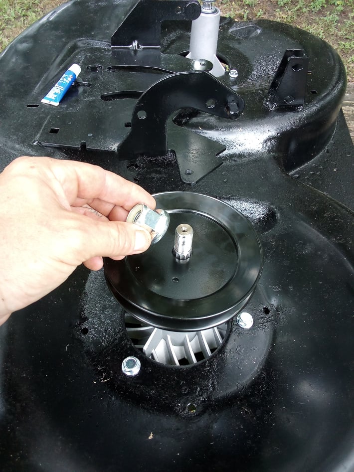installing spindles & pulleys
