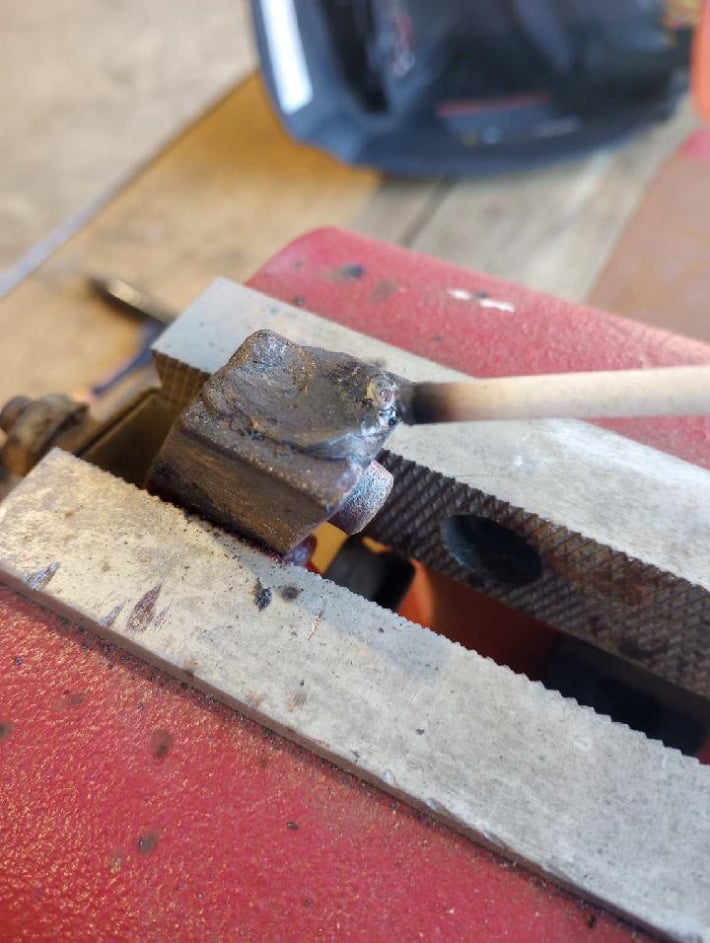 building weld on worn roller block