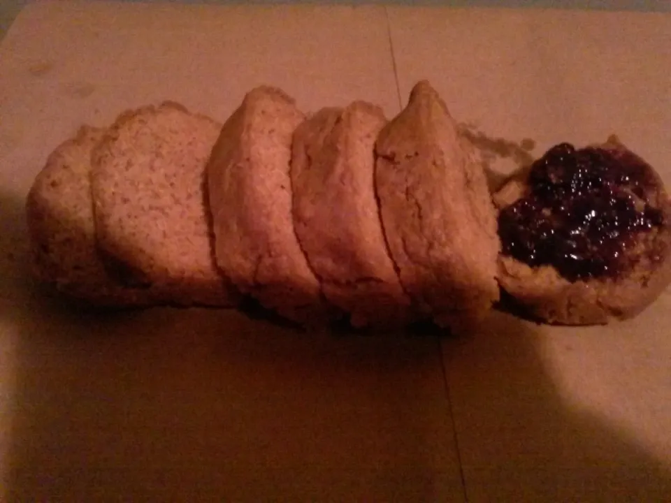 slice of acorn bread with jam