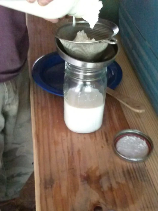 straining butter