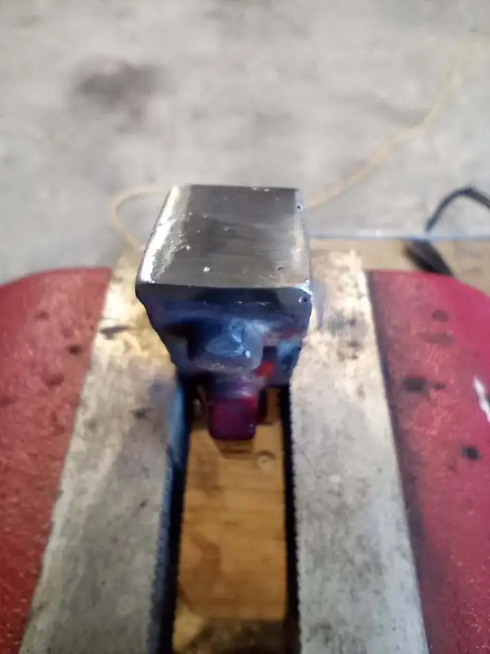 grinding weld flush on roller block