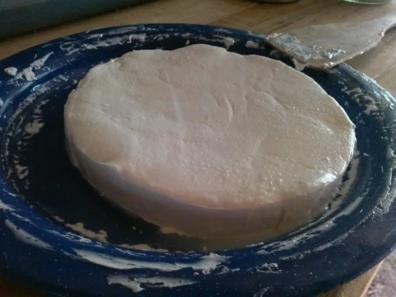 wheel of butter on plate